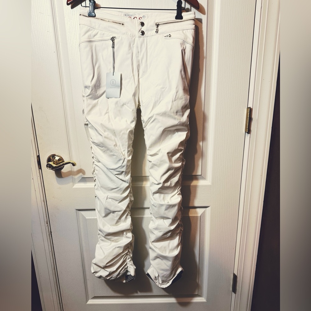 NWT Bogner White Puckered Ski Pants